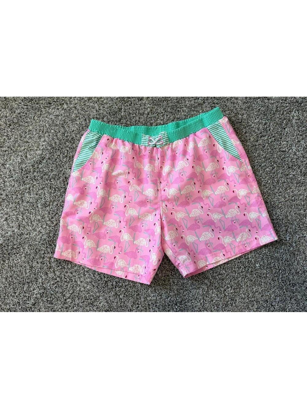 Matilda Jane Enchanted Garden Flamingo Swim Trunks Men's Size XXL